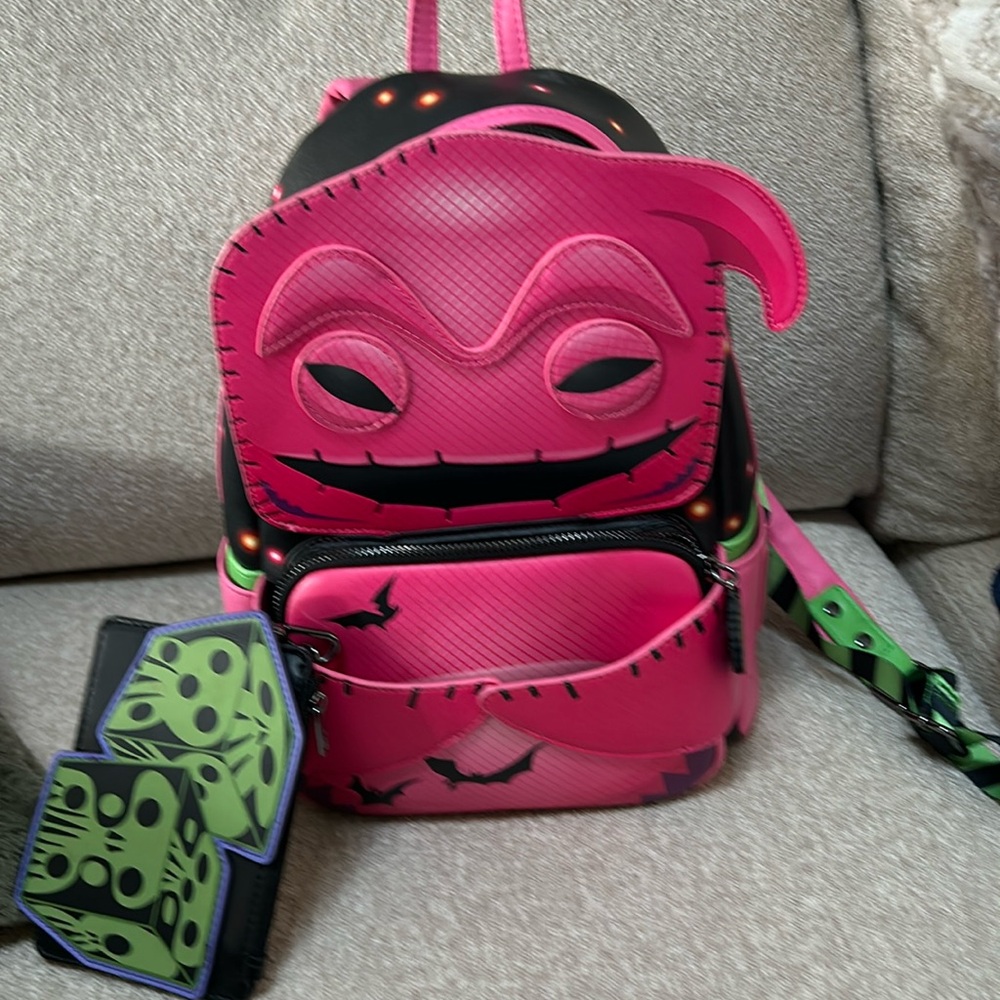 Loungefly Disney Nightmare Christmas Oogie Boogie Neon Pink NYCC Backpack